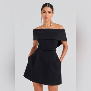 NADINE MERABI Black Strapless Dress